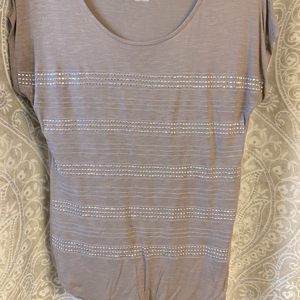 Brown Bedazzled Tee